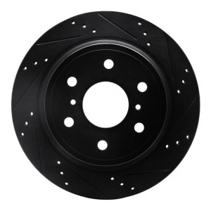 Ford F-250 Brake Rotor (1) - Front Right - R1 Concepts - Drilled & Slotted - Black - `97-`02